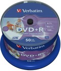 Диск DVD+R Verbatim 4.7Gb 16x Cake Box InkJet Printable (50шт) (43651/43512)