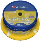 Диск DVD+RW Verbatim 4.7Gb 4x Cake Box (25шт) (43489)