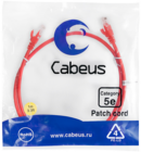 Cabeus PC-UTP-RJ45-Cat.5e-1m-RD, 1м