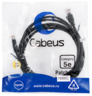 Cabeus PC-UTP-RJ45-Cat.5e-3m-BK-LSZH, 3м