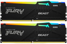 16Gb DDR5 6000MHz Kingston Fury Beast Black RGB (KF560C30BBEAK2-16) (2x8Gb KIT)