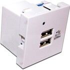 Модуль USB-зарядки Lanmaster LAN-EZ45X45-2U/R2-WH
