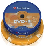 Диск DVD-R Verbatim 4.7Gb 16x Cake Box (25шт) (43522)