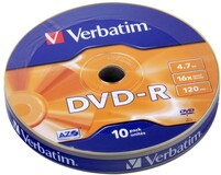 Диск DVD-R Verbatim 4.7Gb 16x AZO matt silver (10шт) (43729)