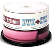 Диск DVD+RW Mirex 4.7Gb 4x Cake Box (50шт) (207207)