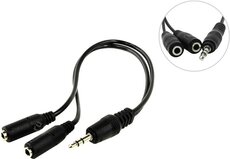 Переходник 5bites 3.5 Jack (M) - 2x 3.5 Jack (F) (AA-3MF2-02BK)