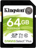 Карта памяти 64Gb Kingston Canvas Select Plus SDXC Class 10 (SDS2/64GB)