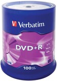 Диск DVD+R Verbatim 4.7Gb 16x Cake Box (100шт) (43551)