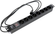 Блок розеток Hyperline SHE19-8SH-S-2.5IEC