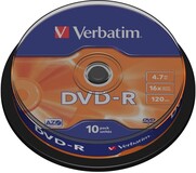 Диск DVD-R Verbatim 4.7Gb 16x Cake Box (10шт) (43523)