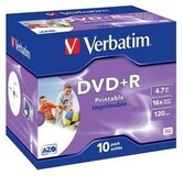 Диск DVD+R Verbatim 4.7Gb 16x Jewel Case Printable (10шт) (43508)
