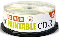Диск CD-R Mirex 700Mb 48x Cake Box Printable (25шт) (200932)