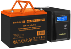 ExeGate SineTower SZ-600.LCD.AVR.1SH + HRL 12-80 (80Ач)