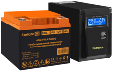ExeGate SineTower SZ-600.LCD.AVR.1SH + HRL 12-45 (45Ач)