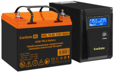 ExeGate SineTower SZ-600.LCD.AVR.1SH + HRL 12-33 (33Ач)