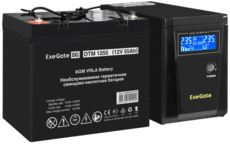 ExeGate SineTower SZ-600.LCD.AVR.1SH + DTM 1255 (55Ач)