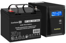 ExeGate SineTower SZ-600.LCD.AVR.1SH + DT 1233 (33Ач)