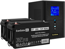 ExeGate SineTower SZ-1000.LCD.AVR.2SH.1C13.USB + 2x DT 1265 (65Ач)