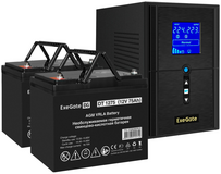 ExeGate SineTower SZ-1000.LCD.AVR.2SH.1C13.USB + 2x DT 1275 (75Ач)