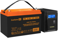 ExeGate SineTower SZ-600.LCD.AVR.1SH + HRL 12-100 (100Ач)