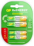 GP ReEnergy (AA+AAA, 2000/750mAh, 4 шт.)