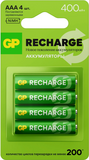 GP Recharge (AAA, 400mAh, 4 шт.) (40AAAHCV-2CRSBC4)