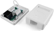 Hyperline SB1-1-8P8C-C5e-WH Розетка компьютерная RJ-45(8P8C), категория 5e