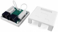 Розетка компьютерная Hyperline SB1-2-8P8C-C5e-WH