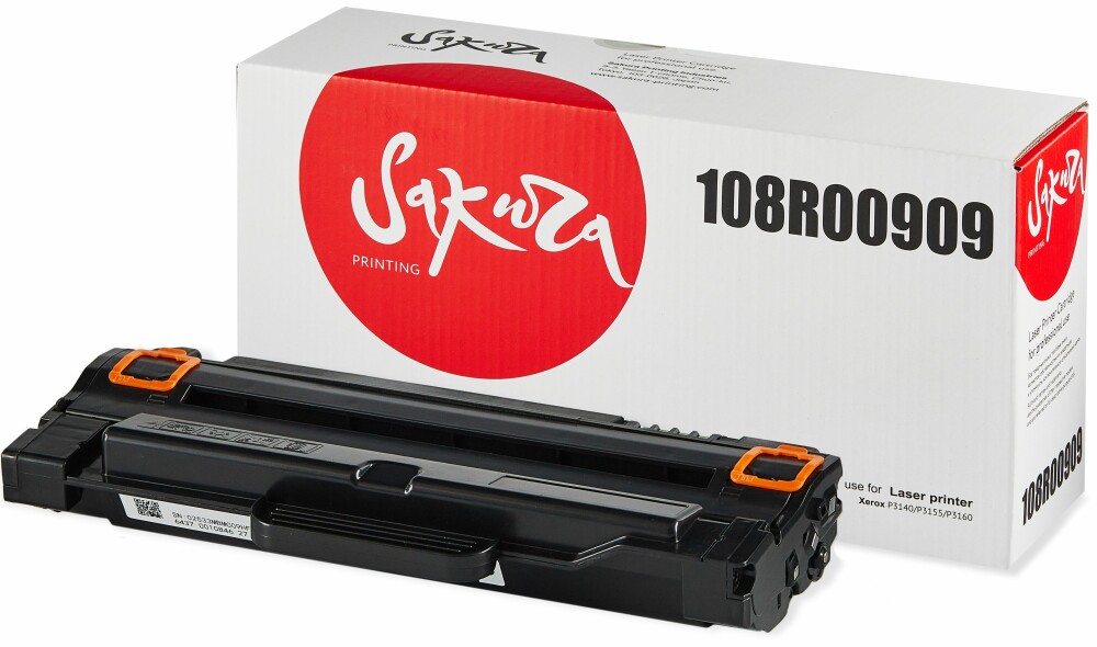 Картридж Sakura SA108R00909 Black для Xerox P3140/P3155/P3160