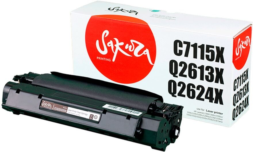 Картридж Sakura SAC7115X/Q2613X/2624X Black для HP LJ 1000/1150/1200/1220/1300/3300/3330 (3500 стр.)