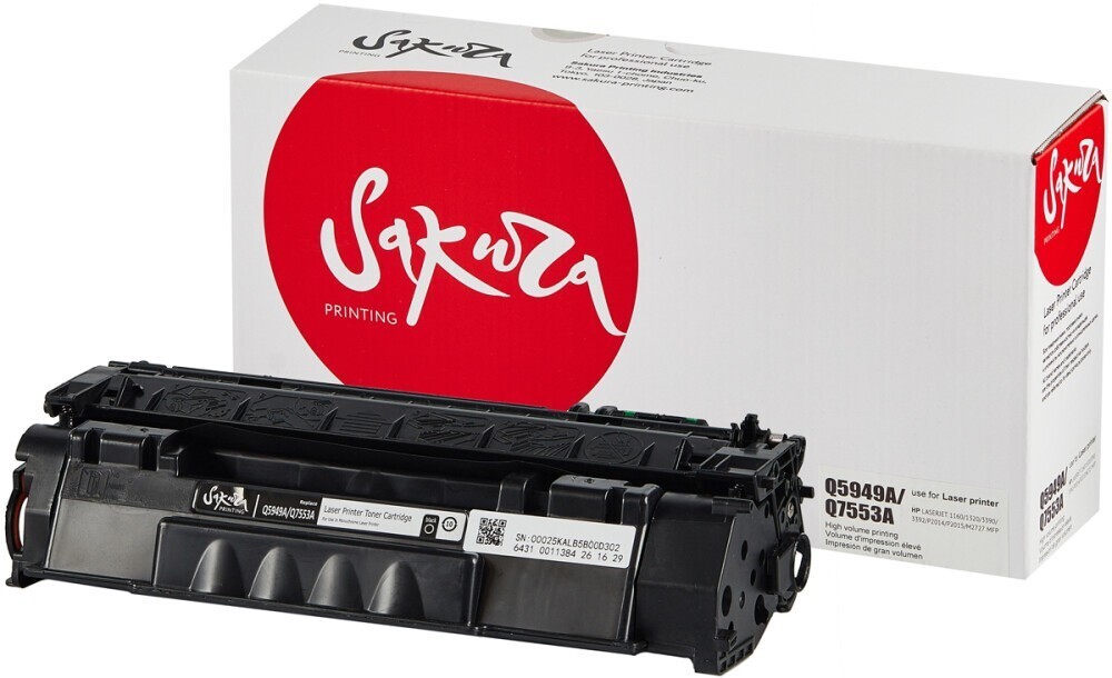 Картридж Sakura SAQ5949A/Q7553A Black для HP P2014/P2015/M2727, LJ 1160/1320/3390/3392 (2500 стр.)