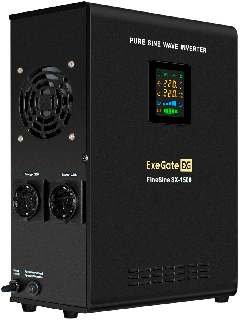ExeGate FineSine SX-1500.LCD.AVR.2SH + 2x HRL 12-80 (80Ач)