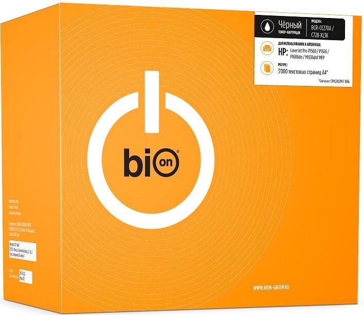 Картридж Bion CE278A/C728-XL3K Black
