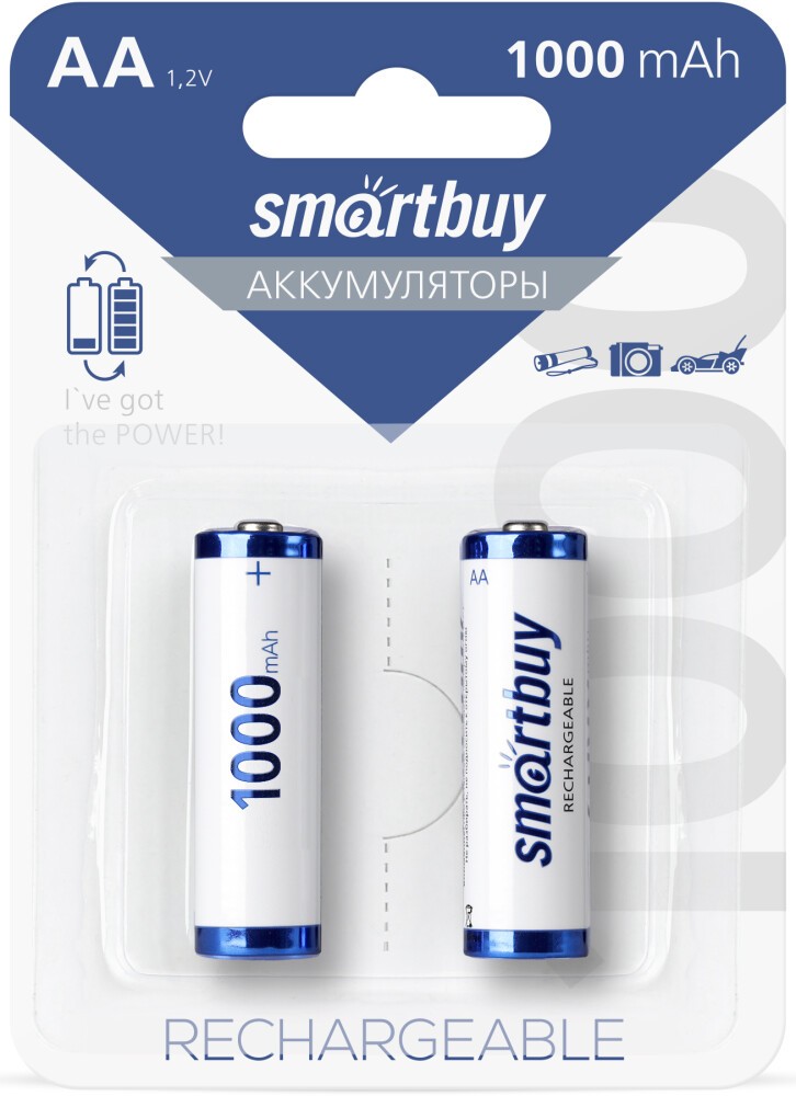 SmartBuy AA/2BL (AA, NiMH, 1000mAh, 2 шт)
