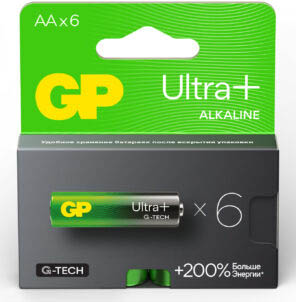 GP 15A Ultra Plus Alkaline (AA, 6 шт.) (15AUPA21-2CRB6)