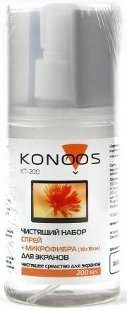 Konoos KT-200 чистящий спрей для экранов, 200 мл + микрофибра