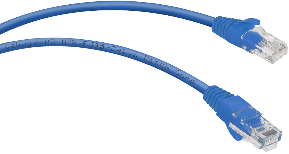 Cabeus PC-UTP-RJ45-Cat.6-3m-BL-LSZH, 3м