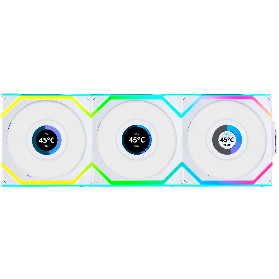 Lian Li UNI Fan SL Wireless LCD 120 Reverse Blade White (3 шт.)