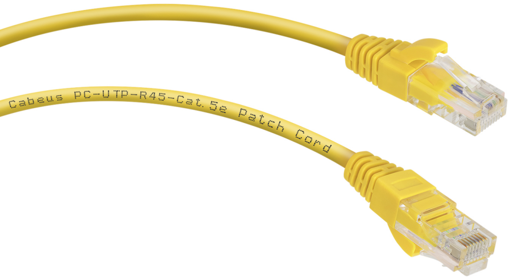 Cabeus PC-UTP-RJ45-Cat.5e-1m-YL, 1м