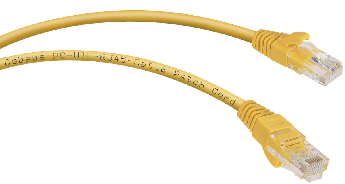 Cabeus PC-UTP-RJ45-Cat.6-3m-YL-LSZH, 3м