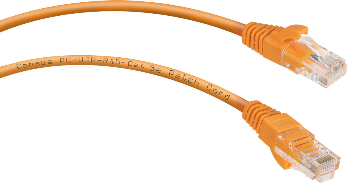 Cabeus PC-UTP-RJ45-Cat.5e-0.15m-OR, 0.15м