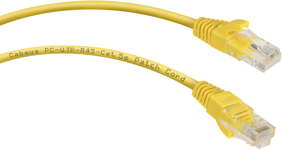 Cabeus PC-UTP-RJ45-Cat.5e-0.3m-YL, 0.3м