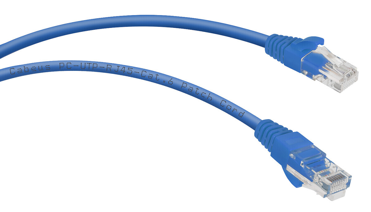 Cabeus PC-UTP-RJ45-Cat.6-2m-BL, 2м