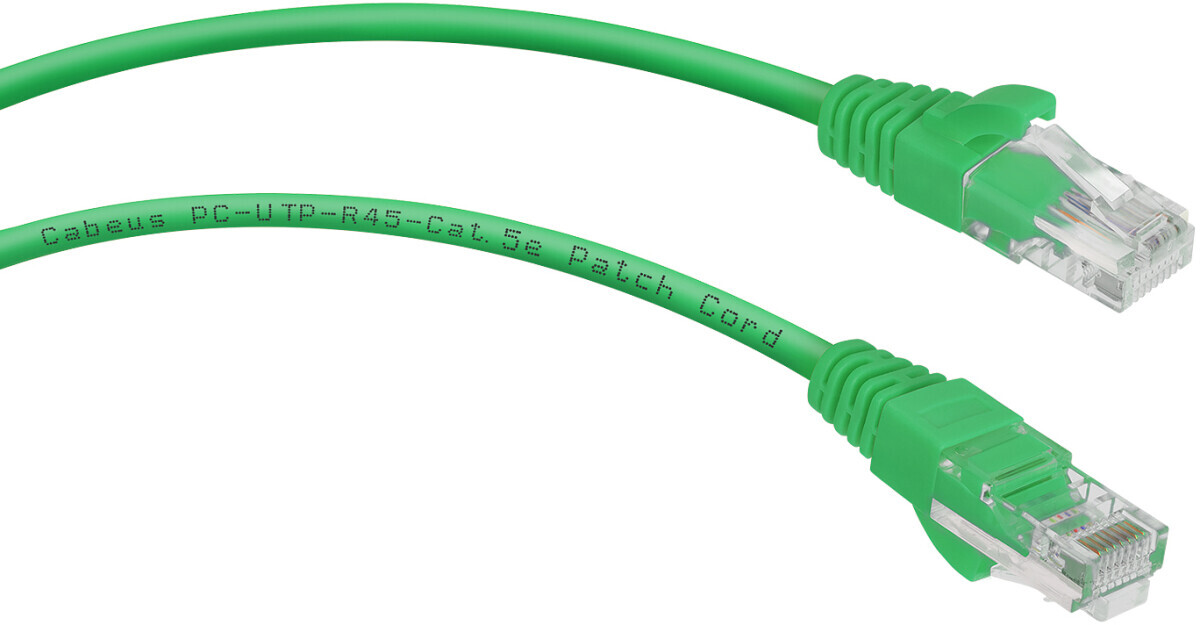Cabeus PC-UTP-RJ45-Cat.5e-3m-GN, 3м
