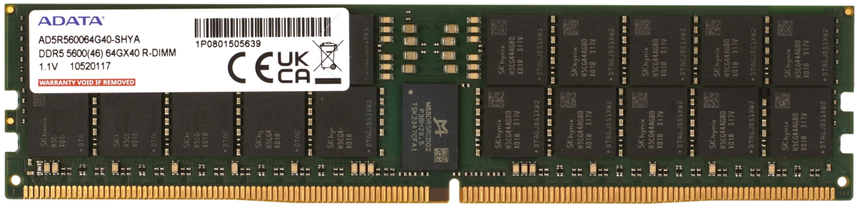 64Gb DDR5 6400MHz ADATA ECC Reg (AD5R560064G40-SHYA)