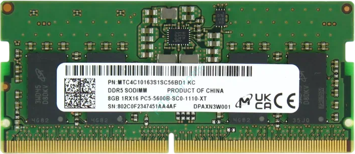 8Gb DDR5 5600MHz Micron SO-DIMM (MTC4C10163S1SC56BD1)