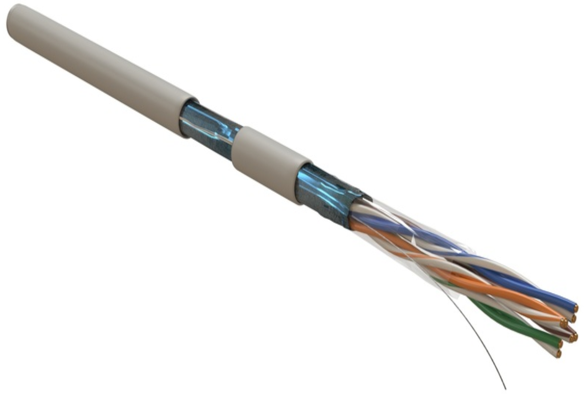 Hyperline FUTP4R-C5E-S24-IN-LSZH-GY-305, 305м