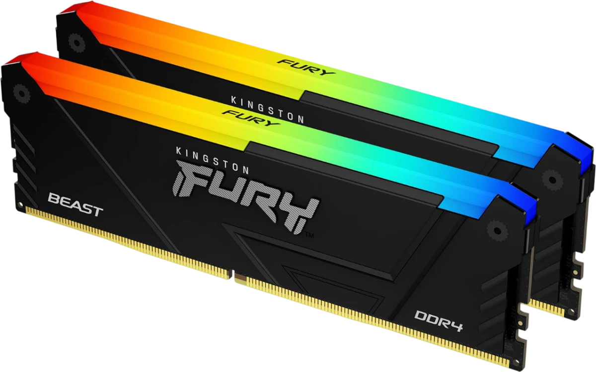 16Gb DDR4 3200MHz Kingston Fury Beast RGB (KF432C16BB2AK2/16WP) (2x8Gb KIT)
