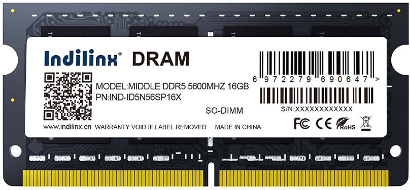 16Gb DDR5 5600MHz Indilinx SO-DIMM (IND-ID5N56SP16X)