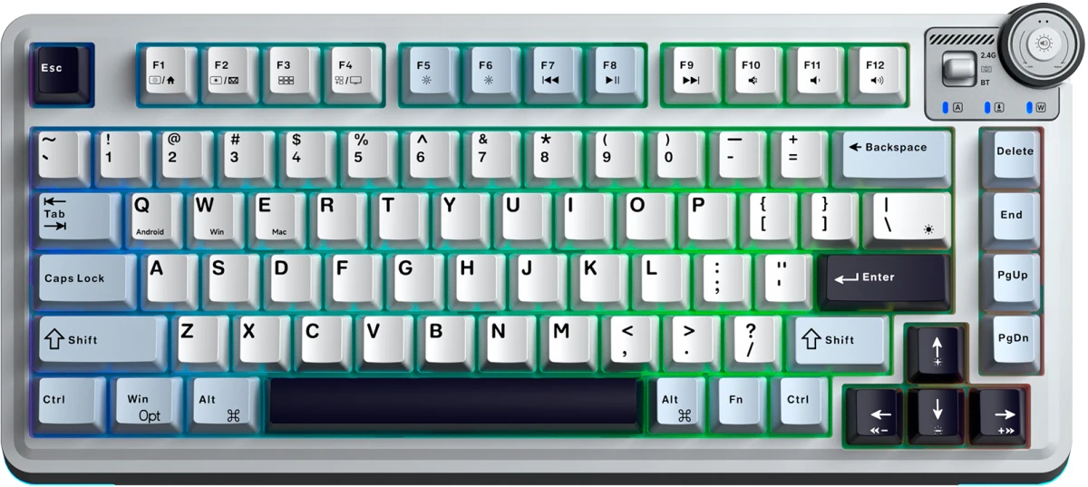 AULA AU75 Light Blue/White/Dark Purple